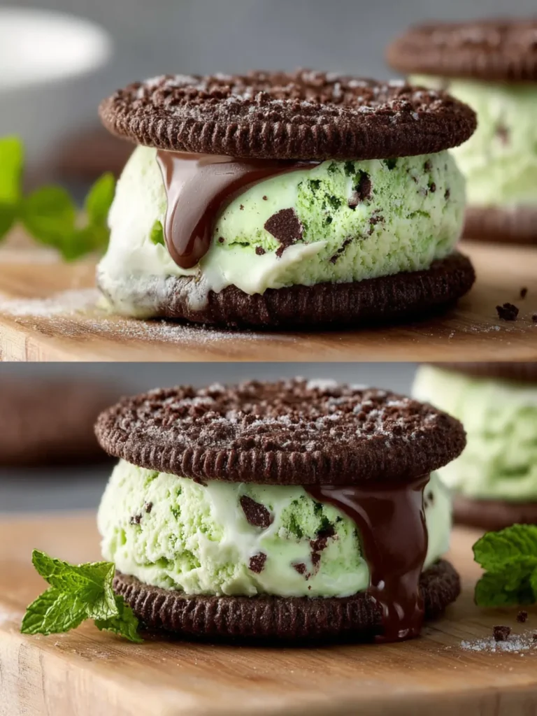 Homemade Mint Chip Oreos | Easy Chocolate Mint Cookies Recipe First Image