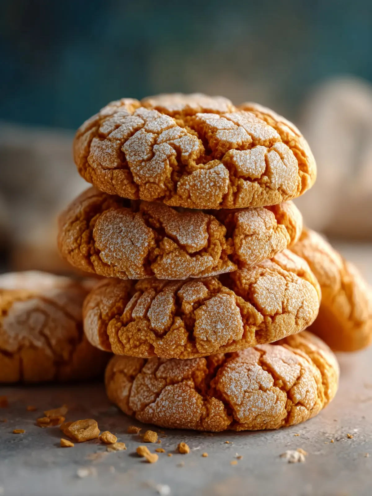 Peanut Butter Crinkle Cookies First Image