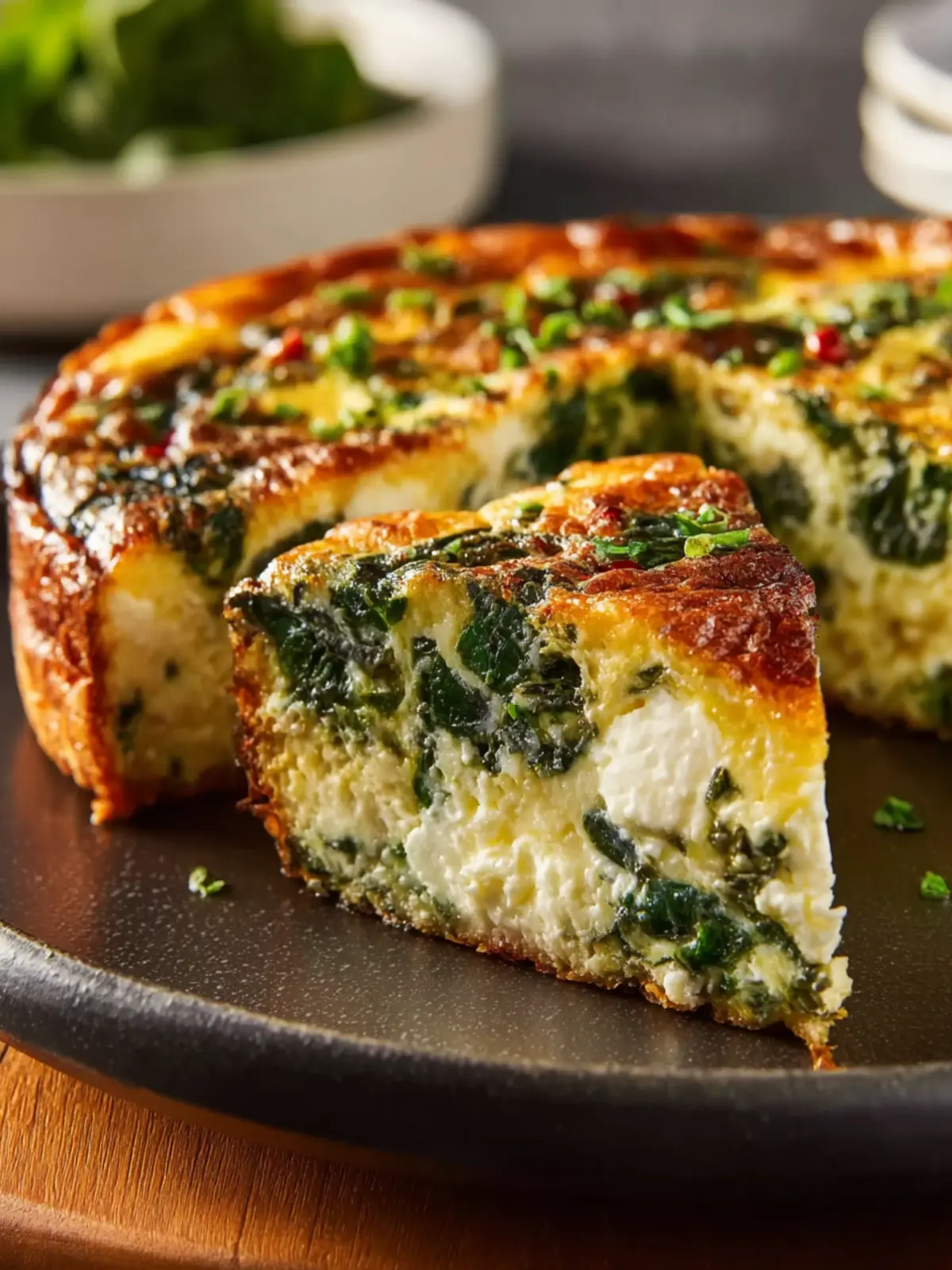 Cottage Cheese and Spinach Crustless Quiche First Image