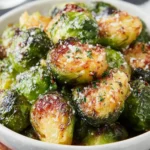 Garlic Parmesan Roasted Brussels Sprouts First Image
