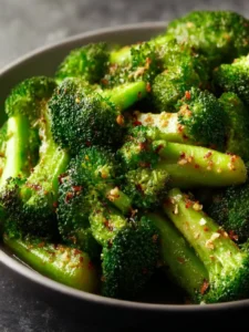 Crispy Garlic Air Fryer Broccoli First Image