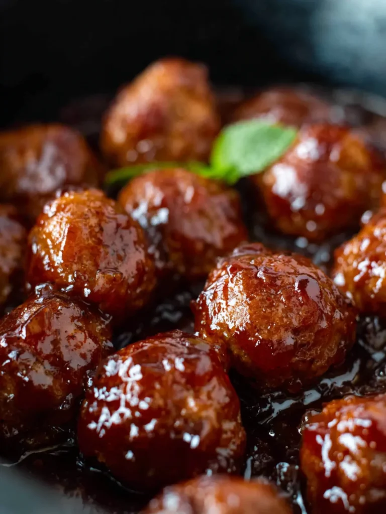Crockpot BBQ Grape Jelly Meatballs First Image