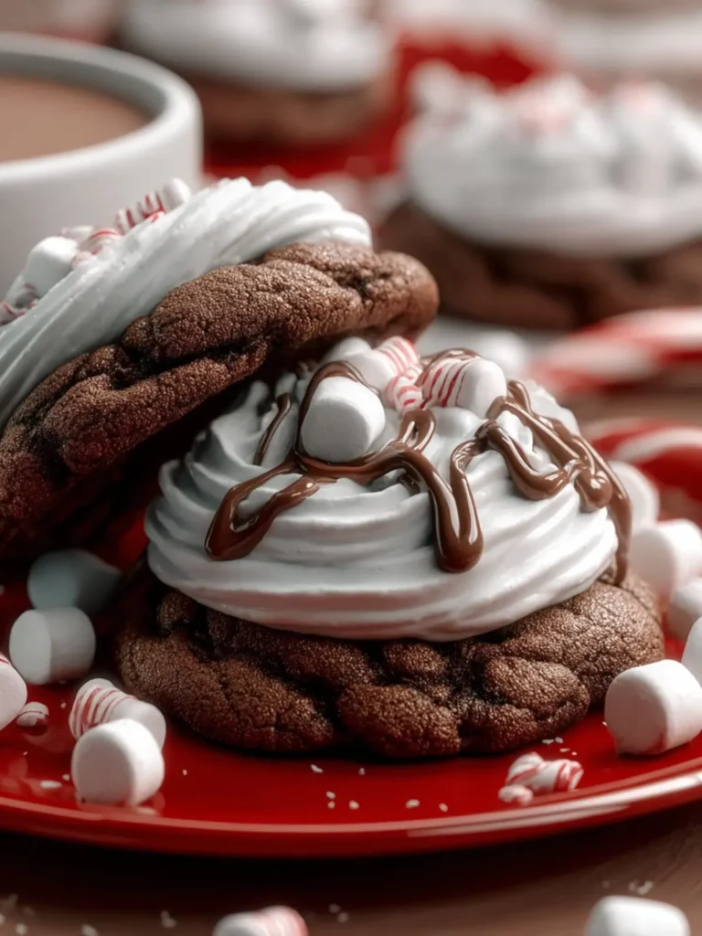 Hot Cocoa Cookies with Marshmallow Frosting First Image