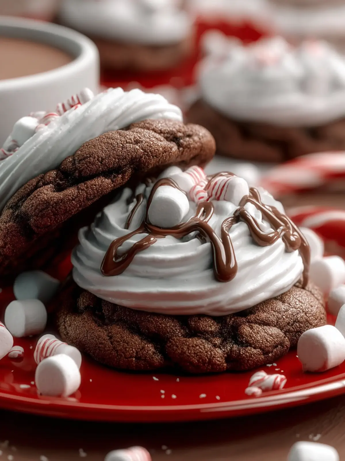 Hot Cocoa Cookies with Marshmallow Frosting First Image