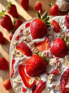 Indulge in Strawberries and Cream Overnight Oats Recipe First Image
