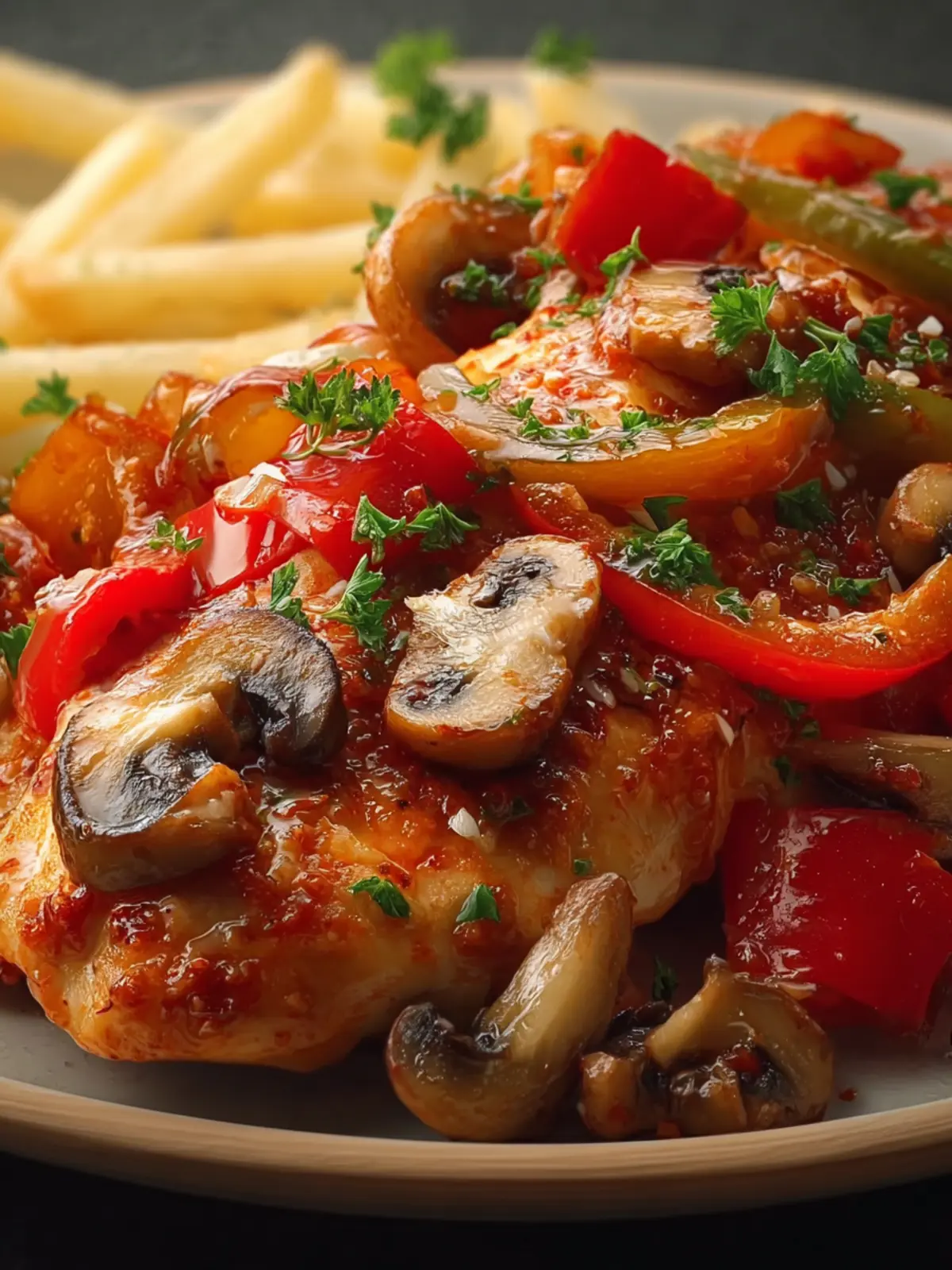 Mushroom Pepper Chicken First Image