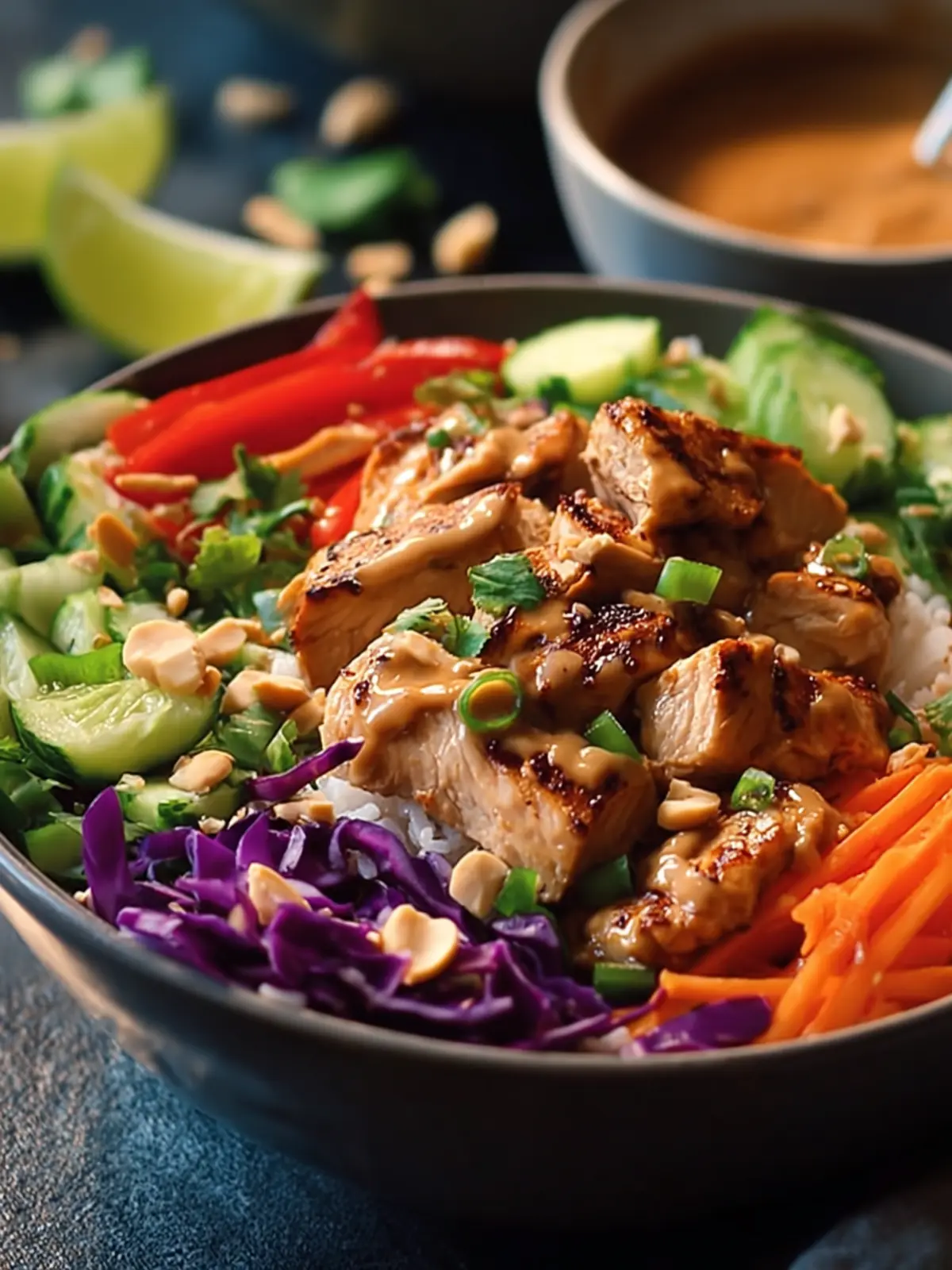 30-Minute Thai Peanut Chicken Bowl First Image