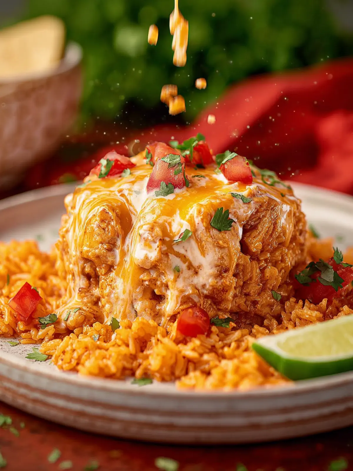 Crock Pot Queso Chicken and Rice First Image