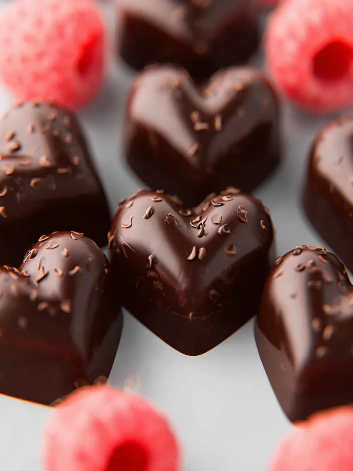 Dark Chocolate Raspberry Hearts First Image