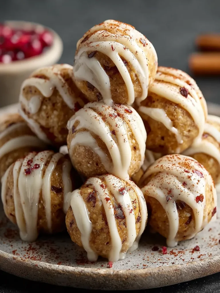 No-Bake Cinnamon Roll Protein Bites First Image