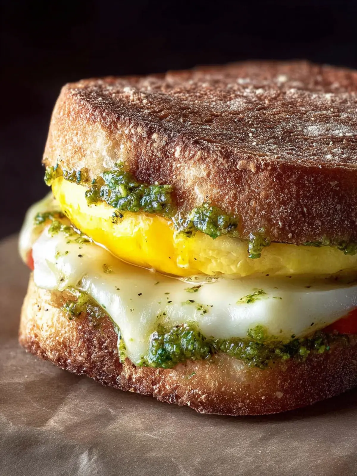 Pesto Egg Sandwich with Melty Mozzarella, Meal Prep First Image