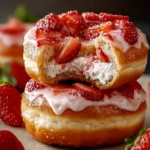 Strawberry Cheesecake Stuffed Donuts First Image
