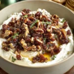 Whipped Goat Cheese Dip with Pecan Date Topping First Image