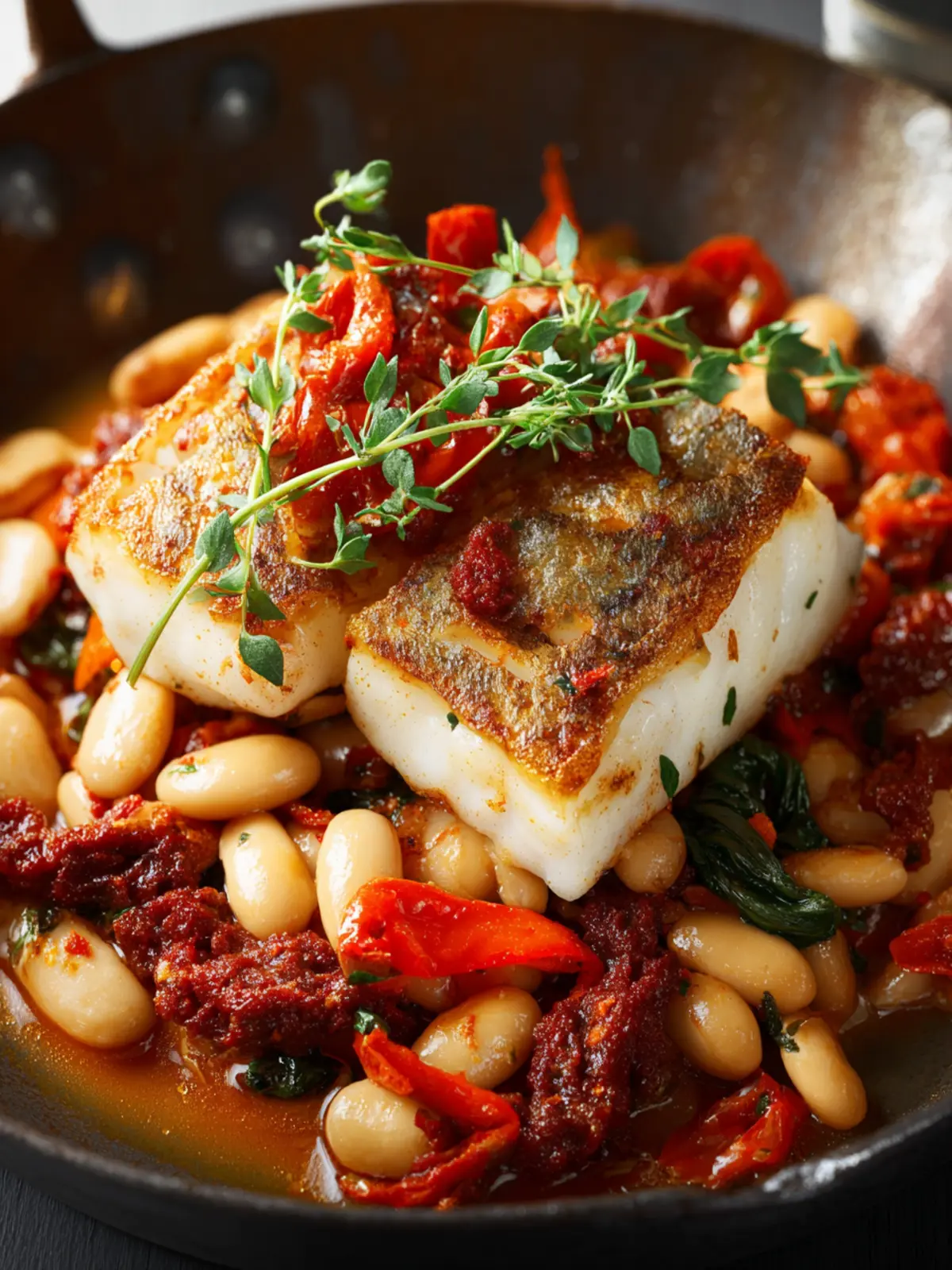 Cod with chorizo and white beans First Image