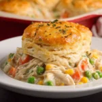 Easy Chicken Pot Pie Casserole With Biscuits First Image