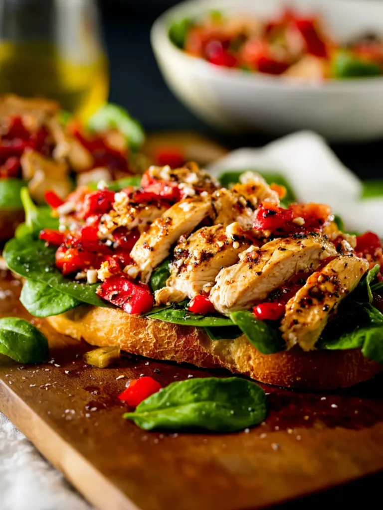 Roasted Red Pepper Chicken Salad with Balsamic Dressing First Image