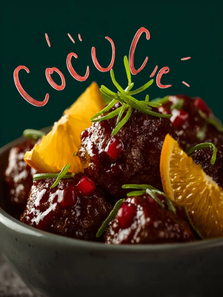 Sweet & Spicy Cranberry Orange BBQ Meatballs Recipe First Image