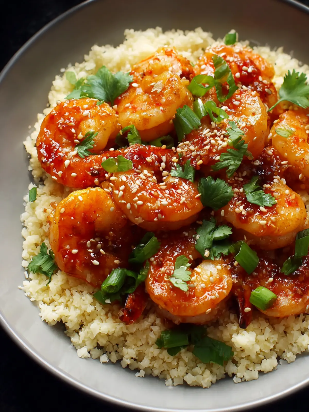 Honey Garlic Shrimp and Cauliflower Rice First Image