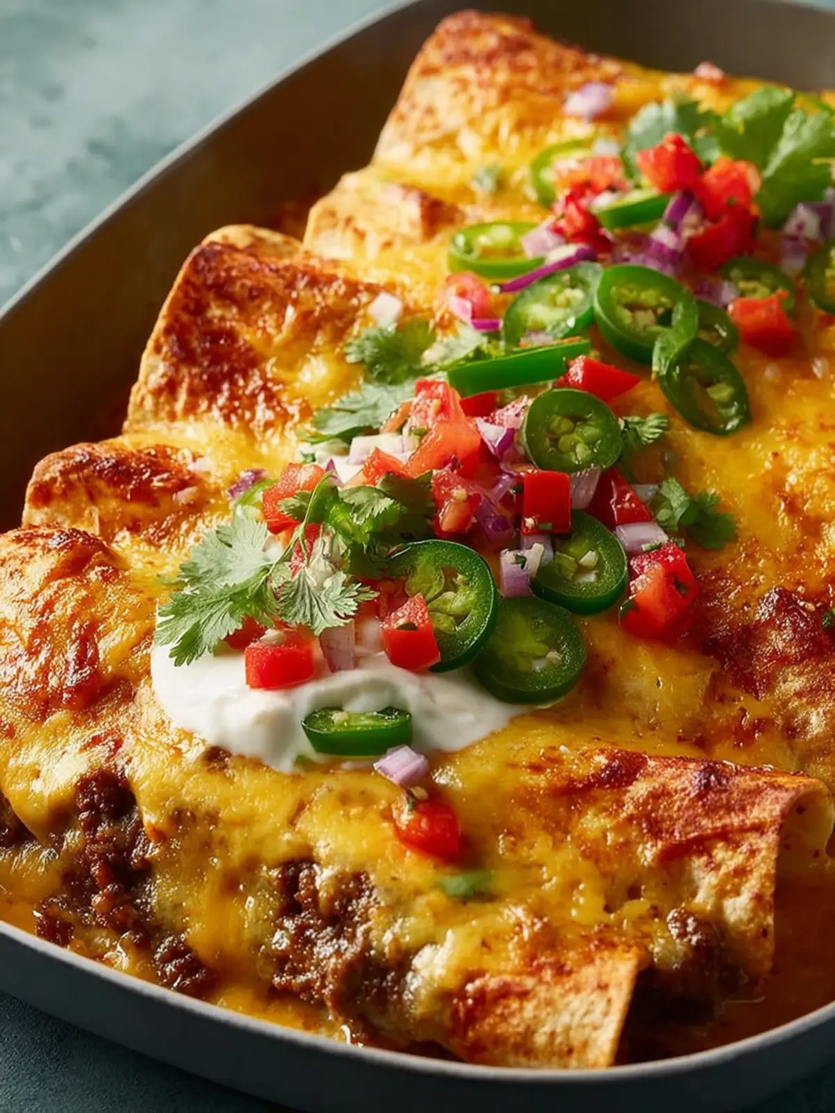 Loaded Beef Enchiladas With Cheese Sauce First Image