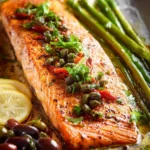 Baked Mediterranean Salmon with Olives and Capers First Image
