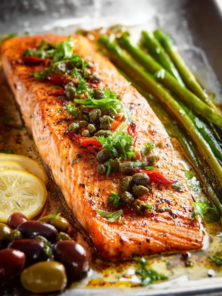 Baked Mediterranean Salmon with Olives and Capers First Image