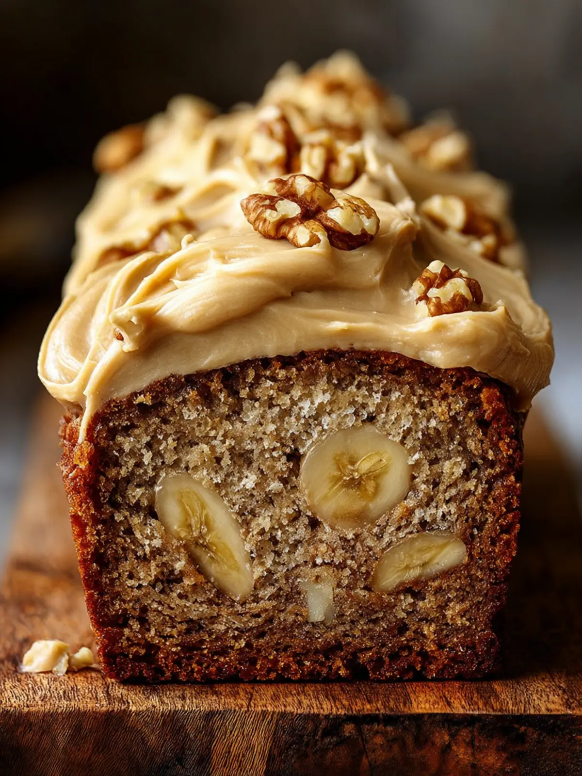 Banana Walnut Bread: Indulgent Comfort with Espresso Frosting