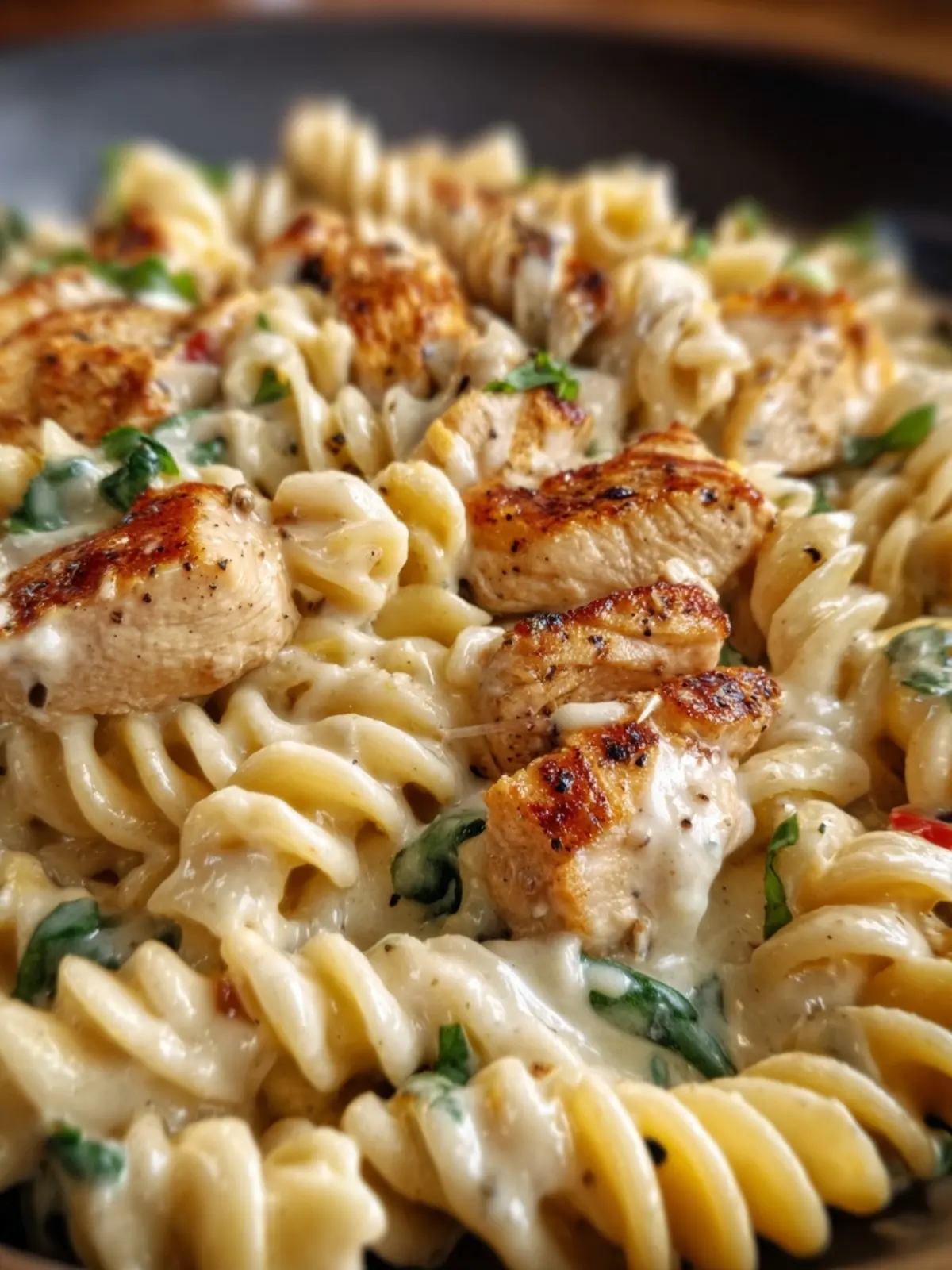 Creamy Cajun Chicken Rotini with Mozzarella Alfredo Sauce First Image