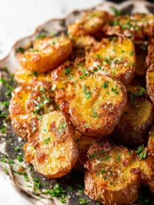 Crispy Garlic Parmesan Smashed Potatoes First Image