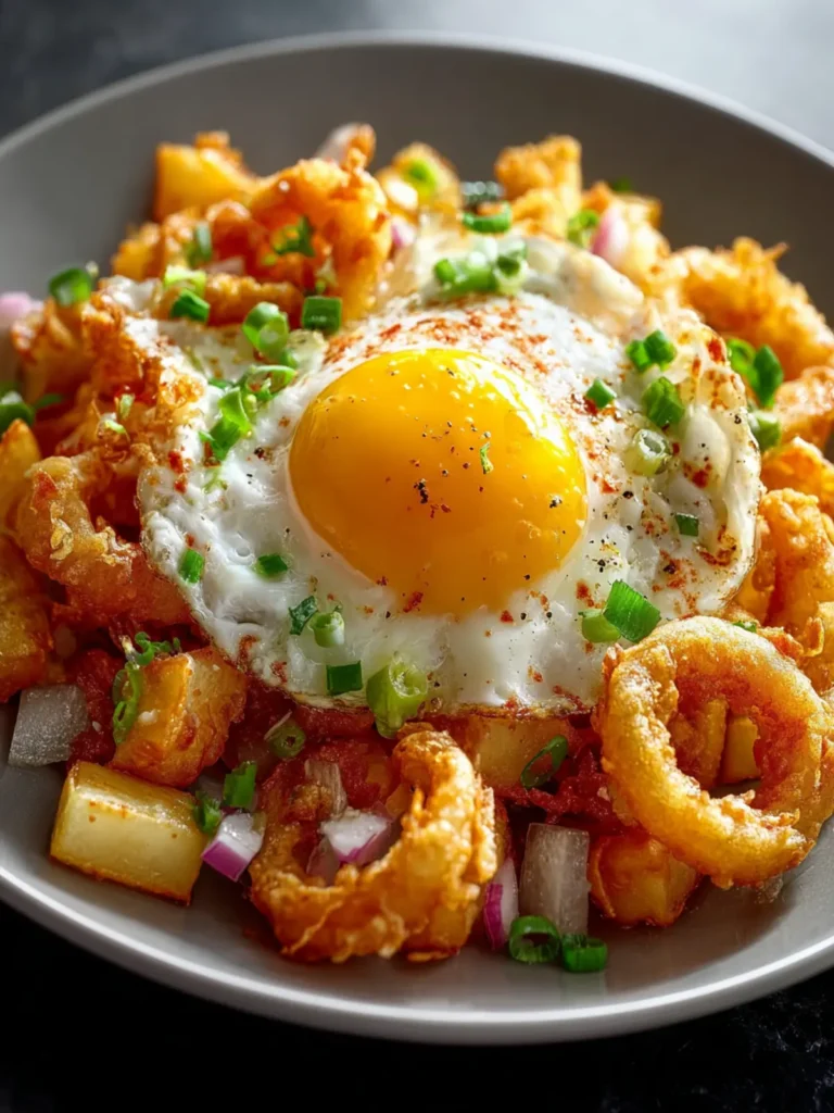 Onion Ring Chips Breakfast Hash: Eggs & Potatoes Delight First Image