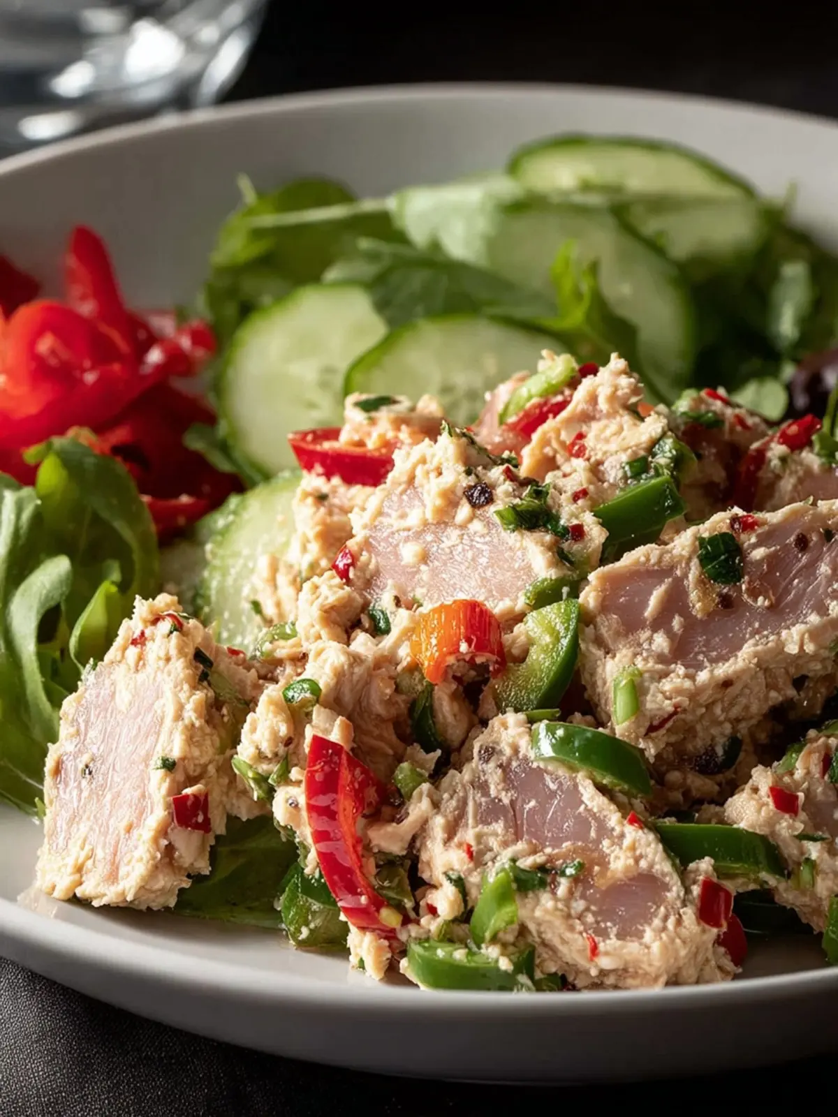 Quick Spicy Tuna Salad Recipe with Crispy Veggies First Image